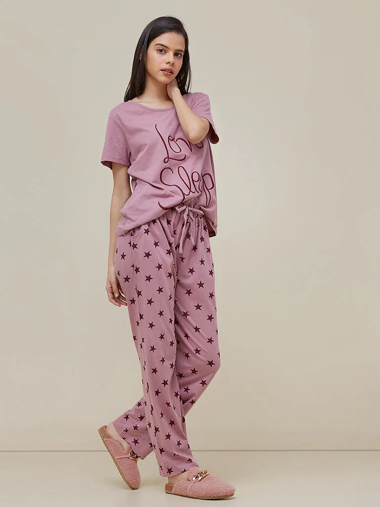 Love Sleep Printed PJ Suit