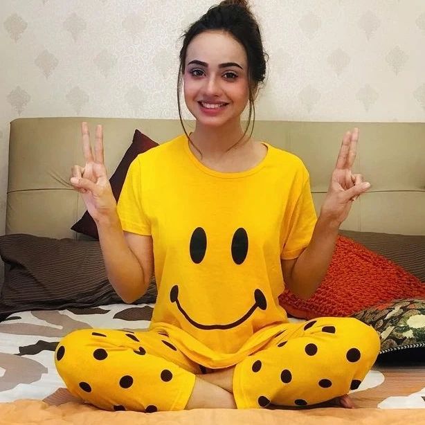 Yellow Smiley Printed PJ Suit