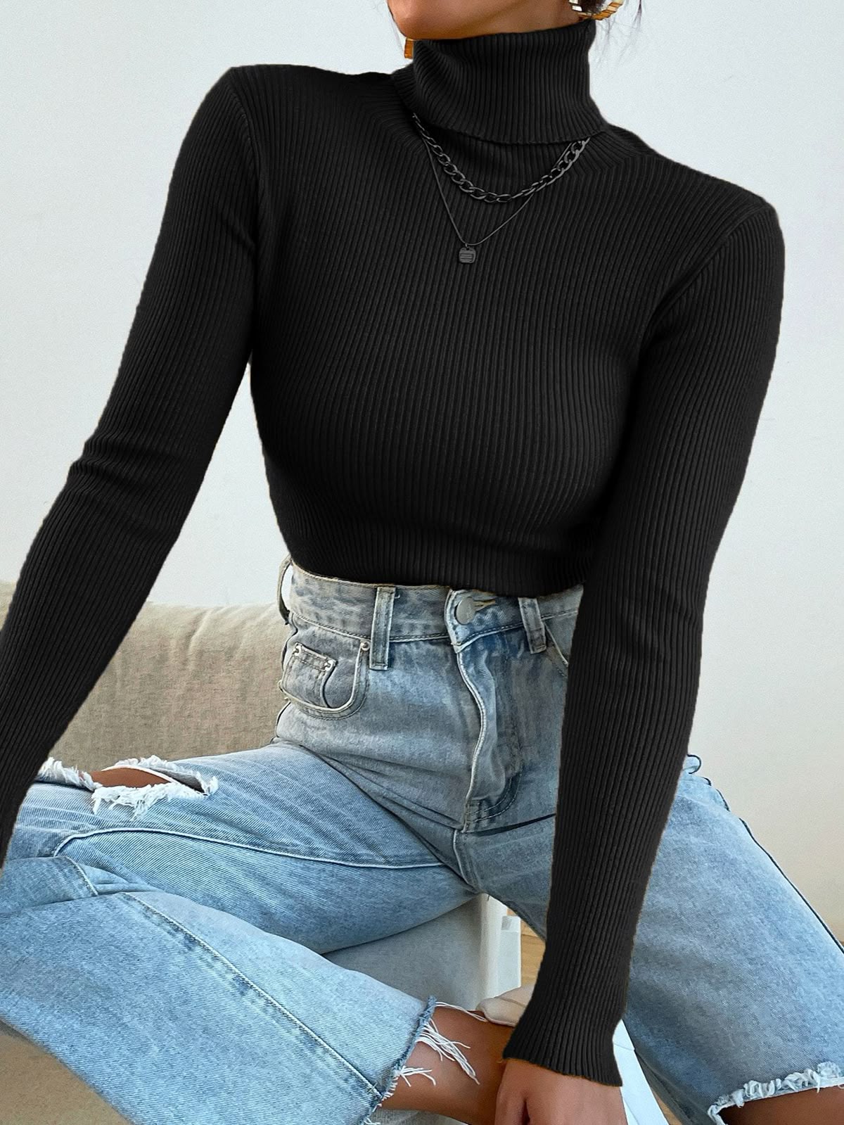 High Neck for Her (TurtleNeck) - Black