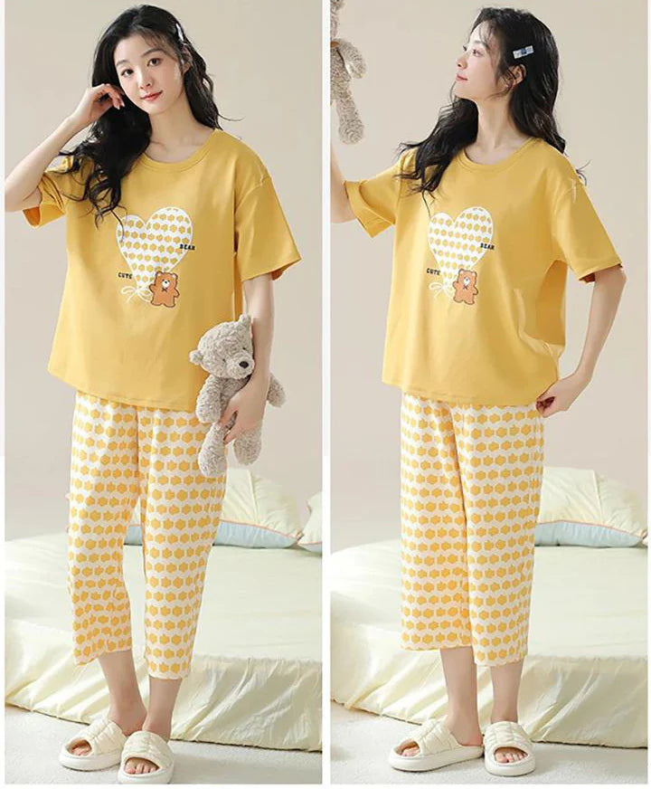 Cute Bear PJ Suit - Yellow