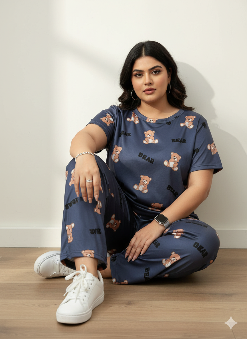 Teddy Bear Printed Pj Suit
