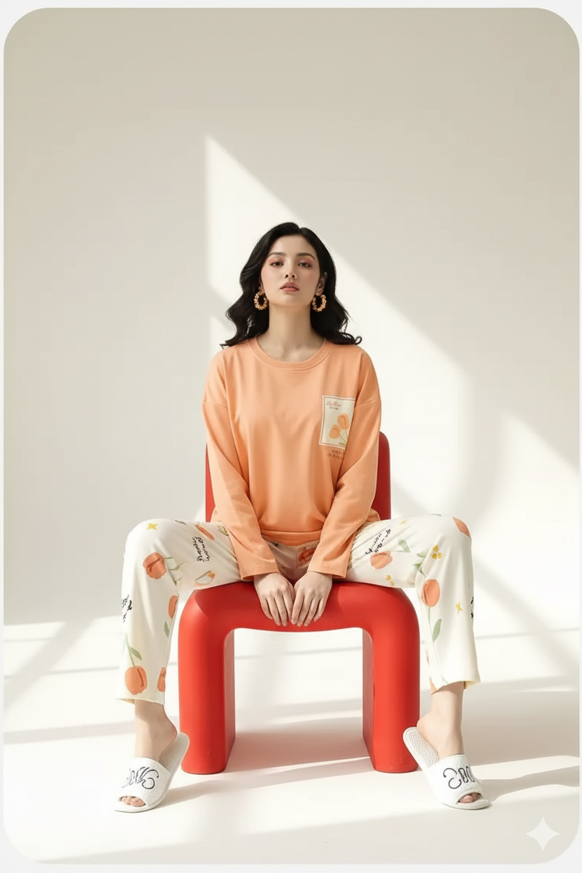 11.11 Sale POCKET FLOWER PRINTED -FULL SLEEVES PJ SUIT FOR WOMEN