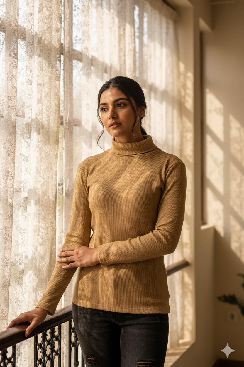 High Neck for Her (TurtleNeck) - Beige