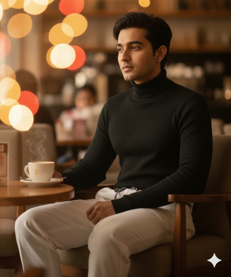 11.11 SALE: Mens High Neck - Black