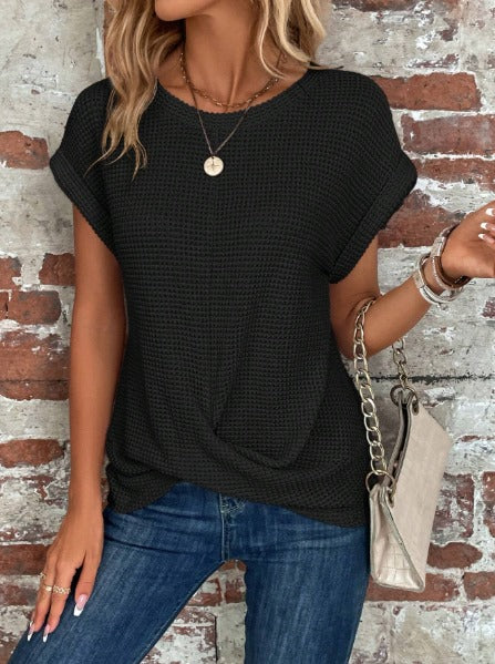 Oversized Knitted Tshirt - Black