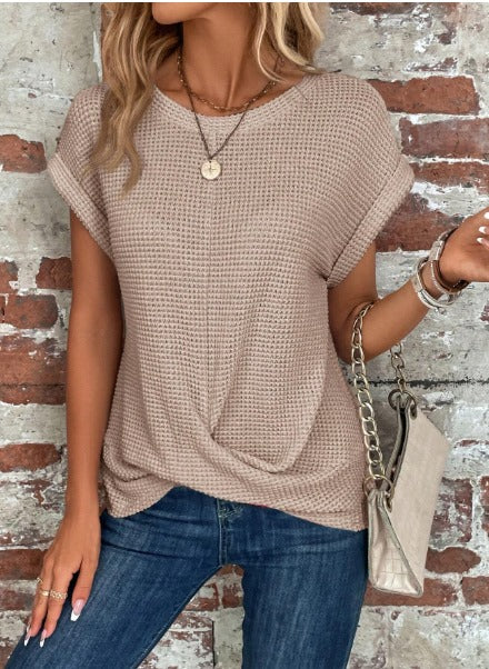 Oversized Knitted Tshirt - Beige
