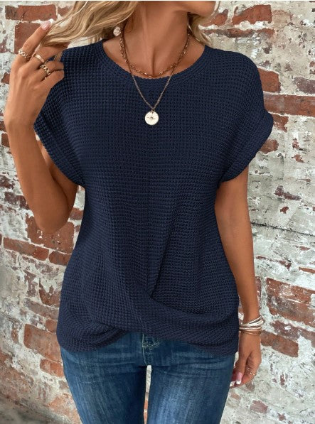 Oversized Knitted Tshirt - NavyBlue