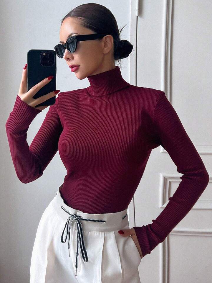 High Neck for Her (TurtleNeck) - Maroon