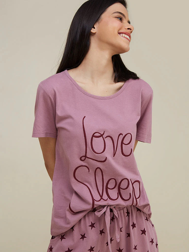 Love Sleep Printed PJ Suit