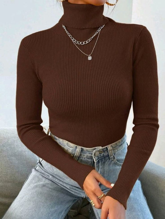 High Neck for Her (TurtleNeck) - Brown