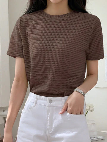 Knitted Tshirt for Her - Brown