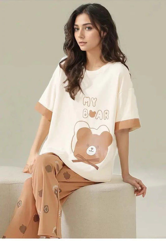 My Bear Printed Pj Suit