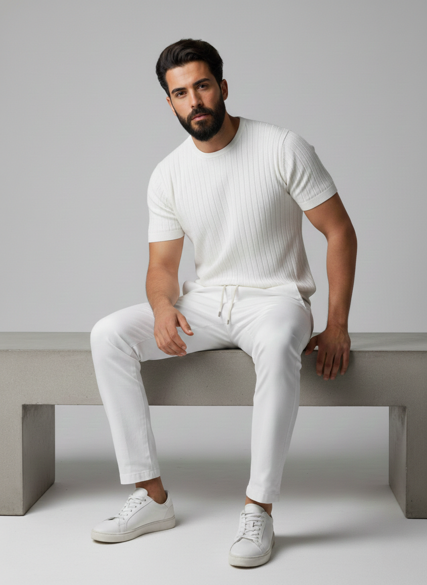 Drop Needle Tshirt - White