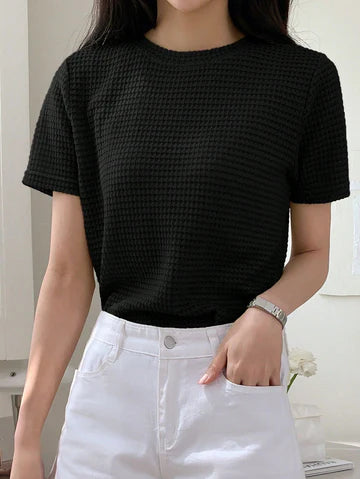 Knitted Tshirt for Her - Black