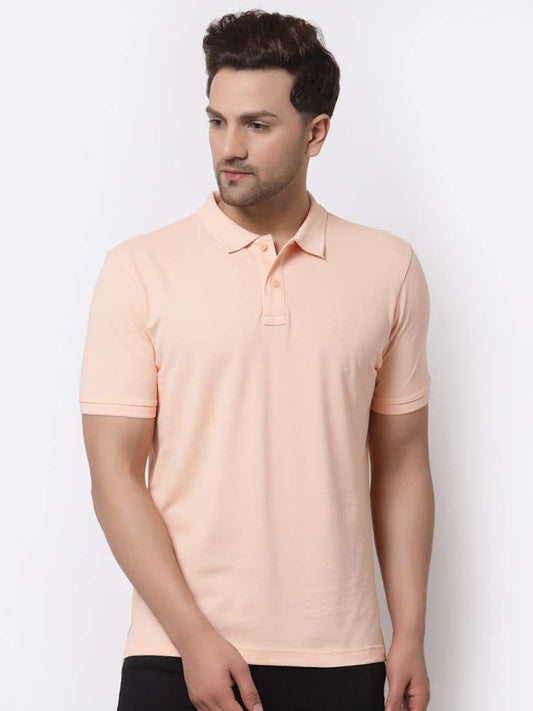 Pique Plain Polo - Peach