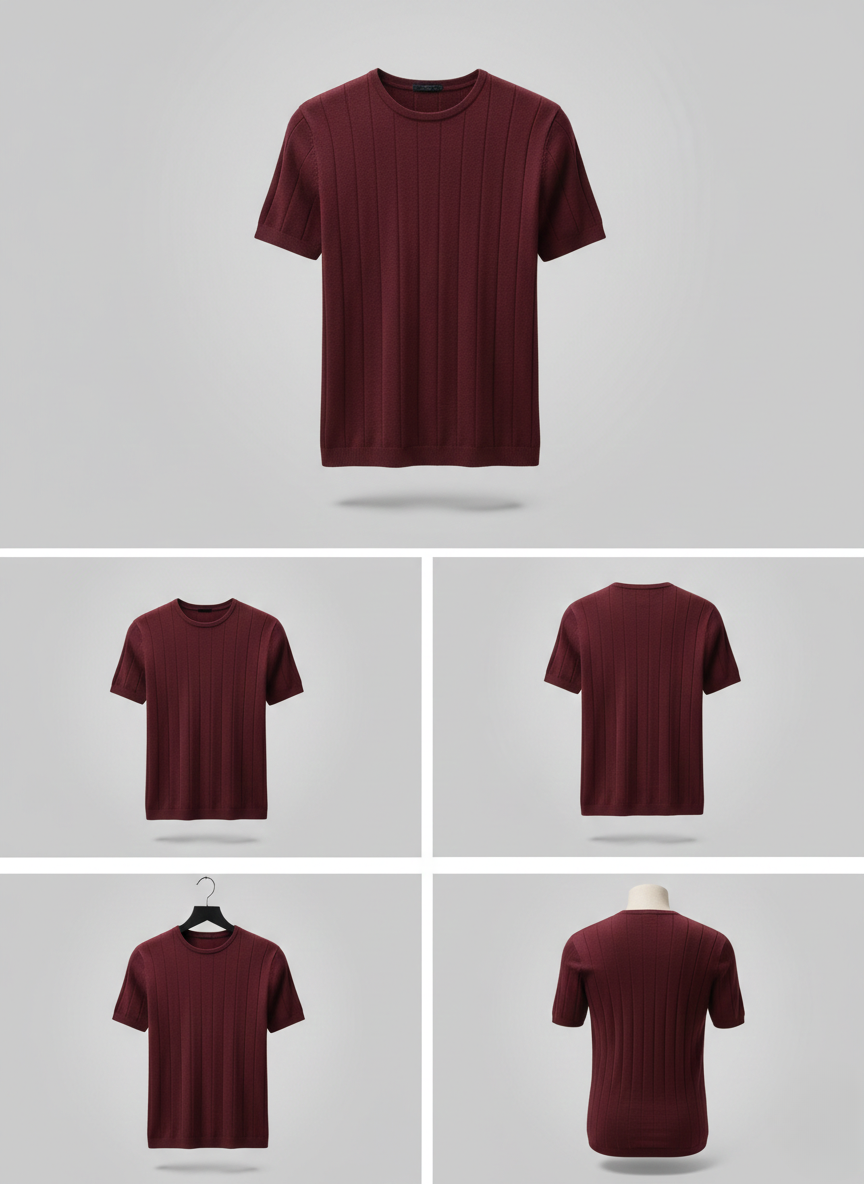 Drop Needle Tshirt - Maroon