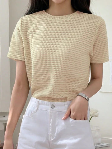 Knitted Tshirt for Her - Beige