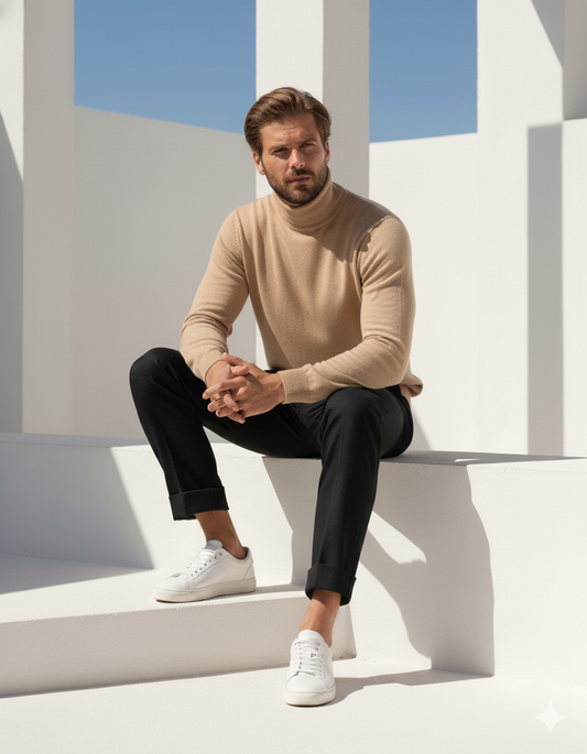 Mens High Neck - Beige