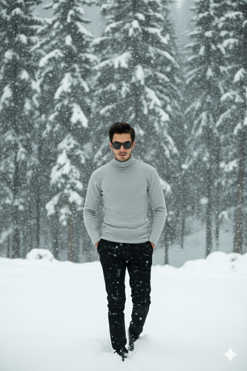 Mens High Neck - GREY