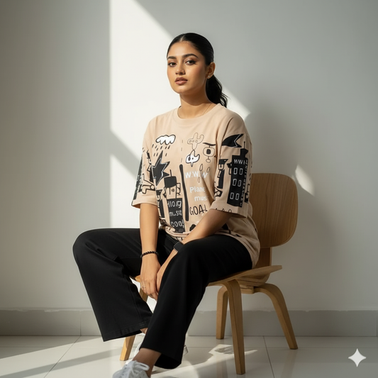 11.11 Sale PLANET PRINTED BROWN - PJ SUIT FOR WOMEN