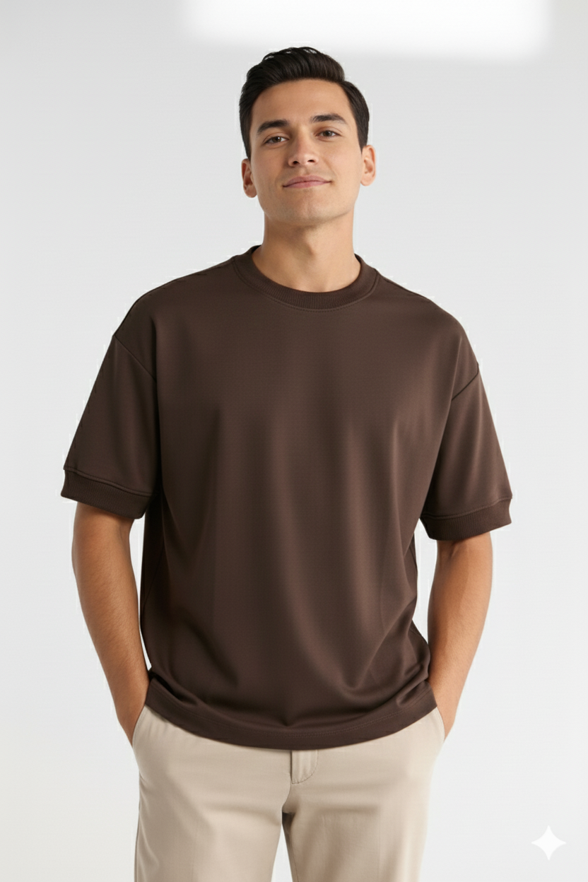 Heavy Gsm DropShoulder T-Shirt - Brown