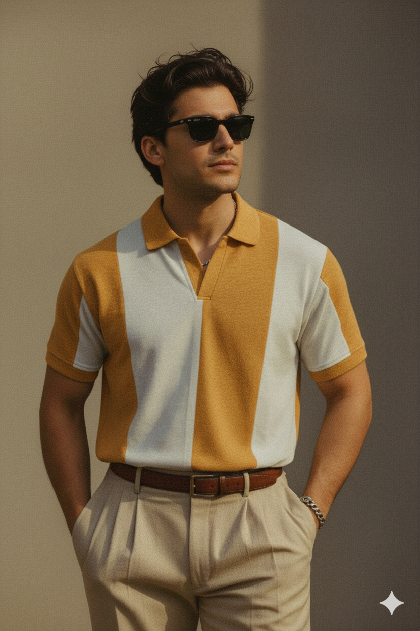 OLd Money Polo - Beige&White