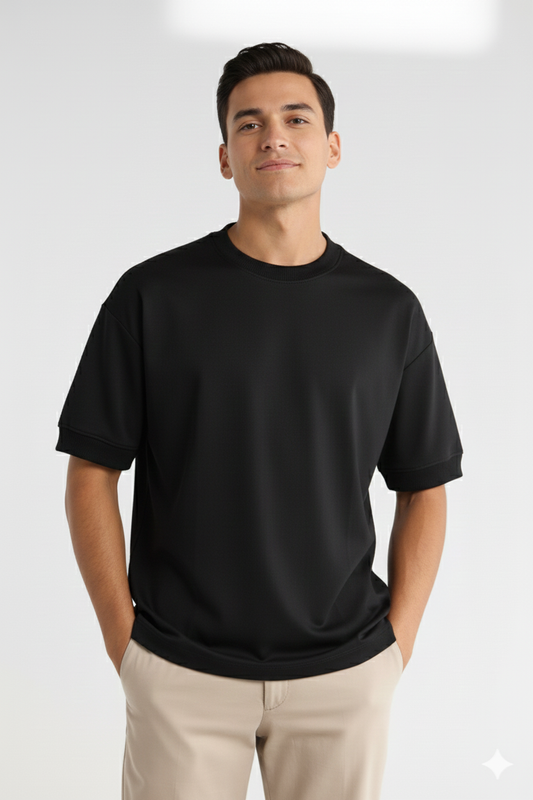 Heavy Gsm DropShoulder T-Shirt - Black