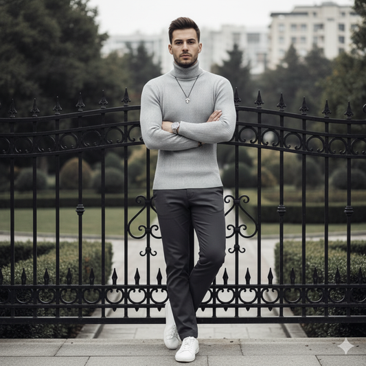 Mens High Neck - Grey