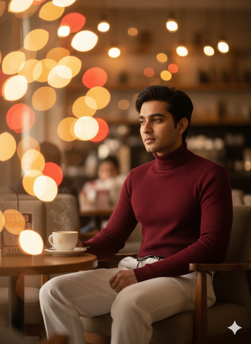 11.11 SALE : Mens High Neck - BottleGreen