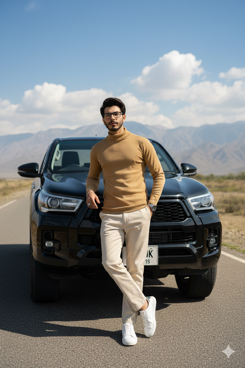 Mens High Neck - BEIGE