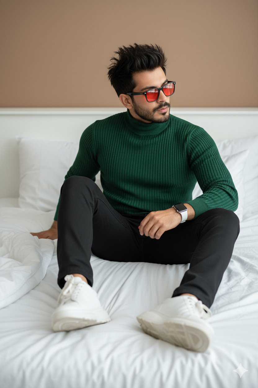 Mens High Neck - GREEN