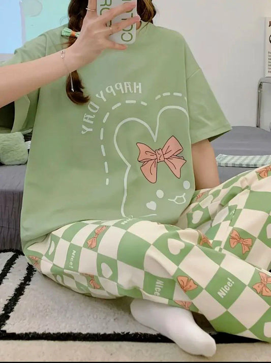 Happy Day Printed PJ Suit
