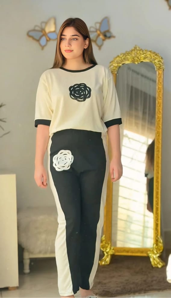 FLOWER PRINTED - Track Suit OFF WHITE