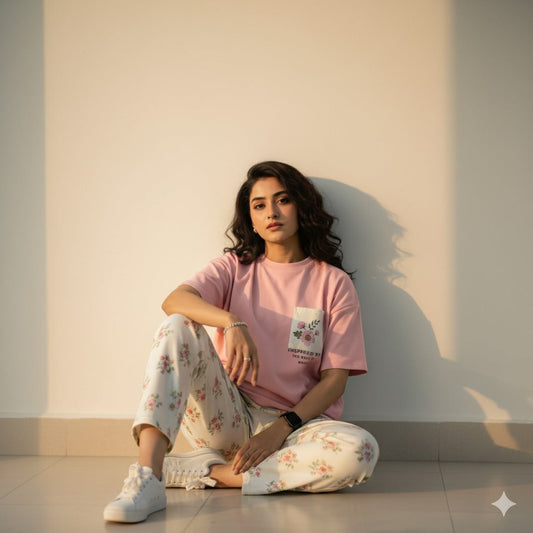 11.11 Sale PINK POCKET PRINT - PJ SUIT FOR WOMEN