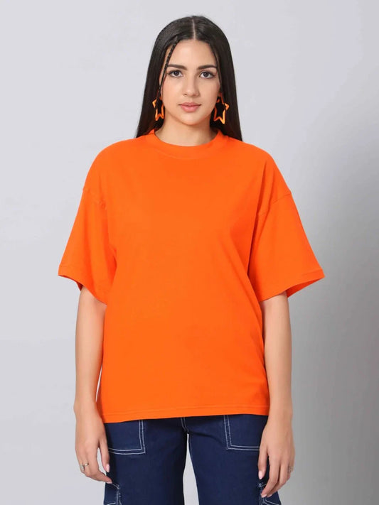 DropShoulder T-Shirt For Women - ORANGE