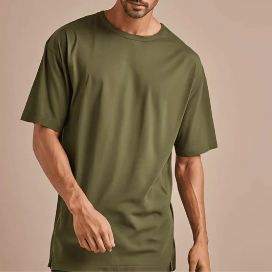 DropShoulder T-Shirt For Men - OLIVE