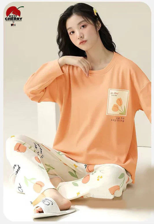 Pocket Flower Pj Suit - Full Sleeves