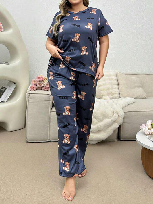 Teddy Bear Printed Pj Suit