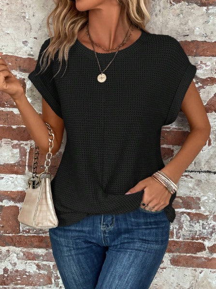 Oversized Knitted Tshirt - Black