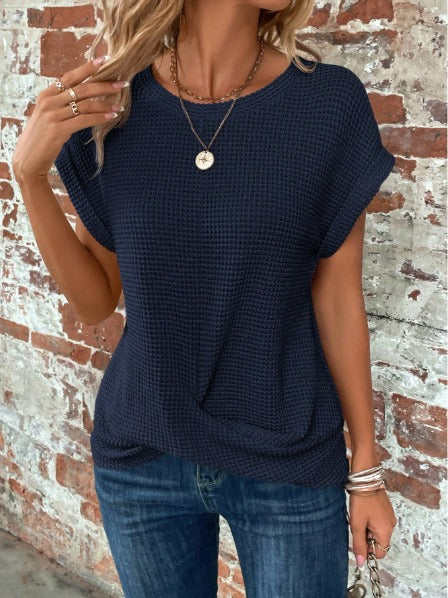 Oversized Knitted Tshirt - NavyBlue