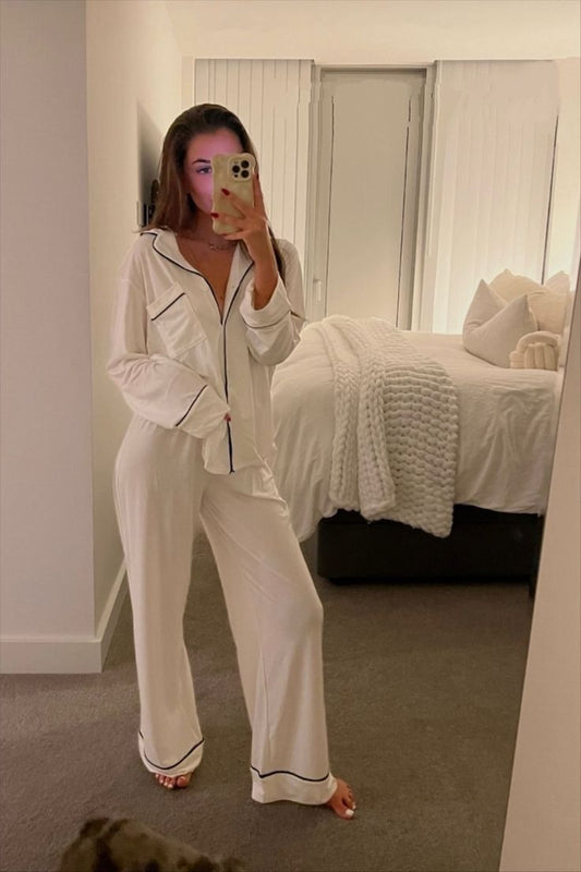 Silk Night Suit - White