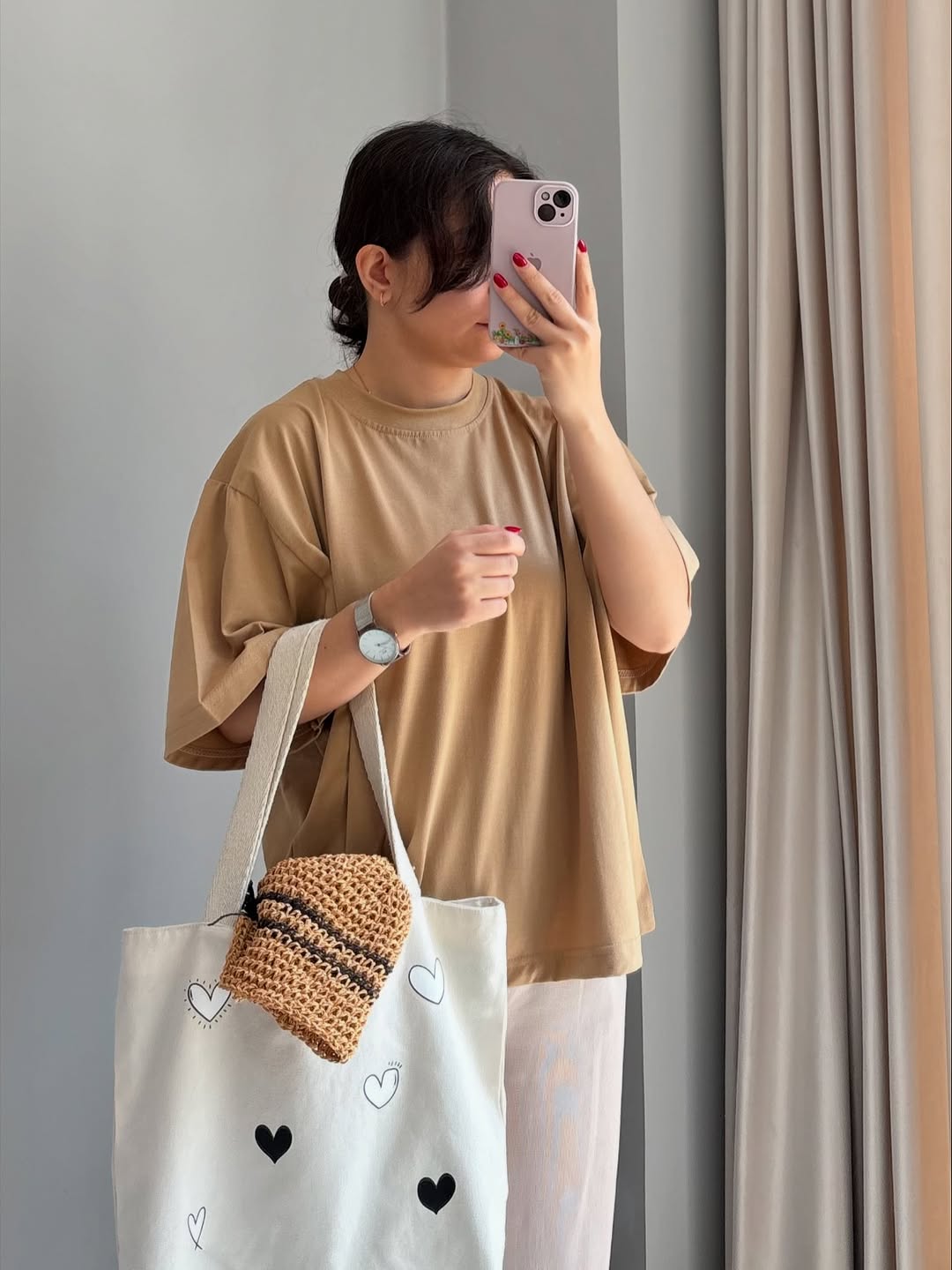 DropShoulder T-Shirt For Women - BEIGE