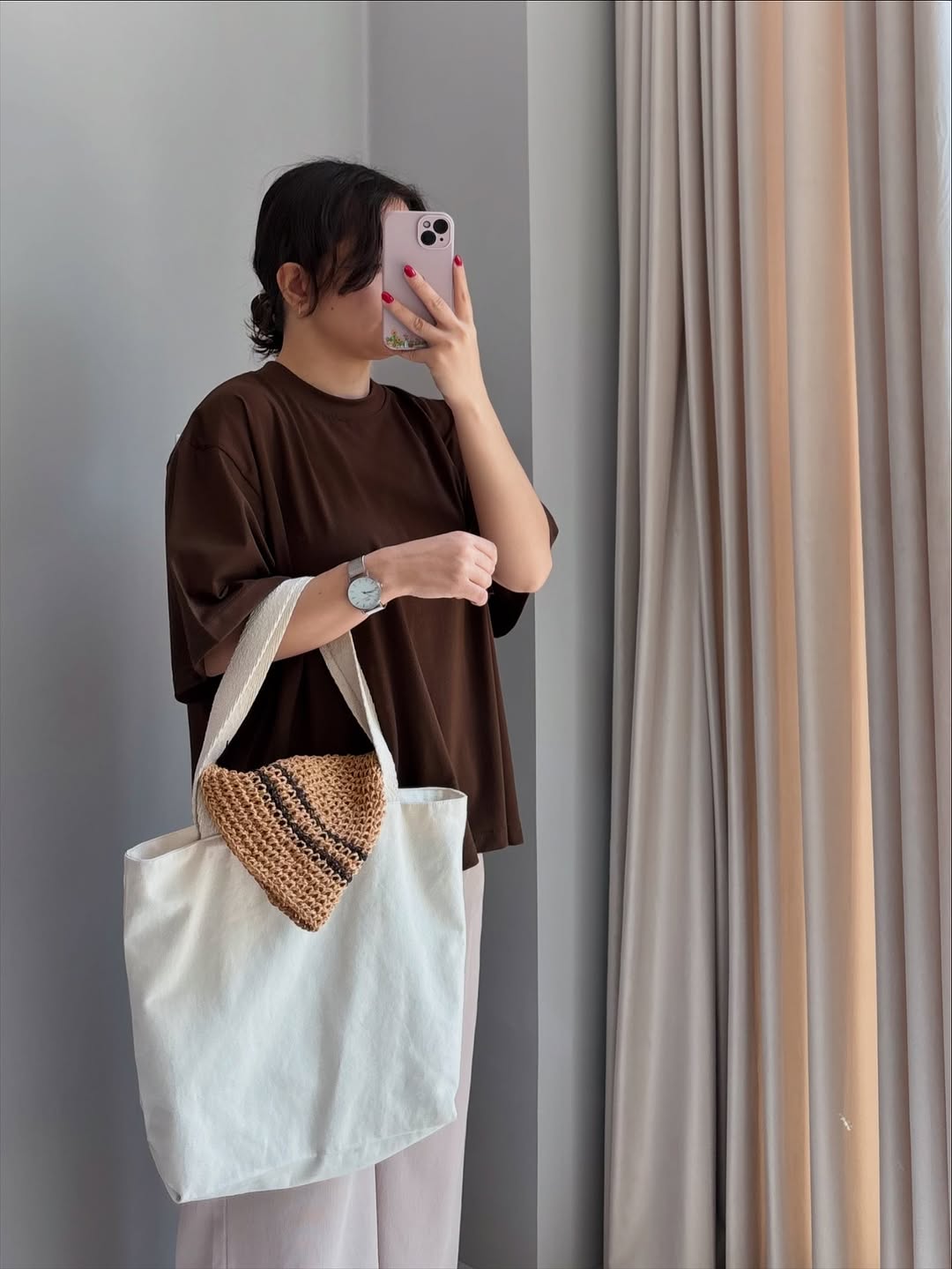 DropShoulder T-Shirt For Women - DARK BROWN