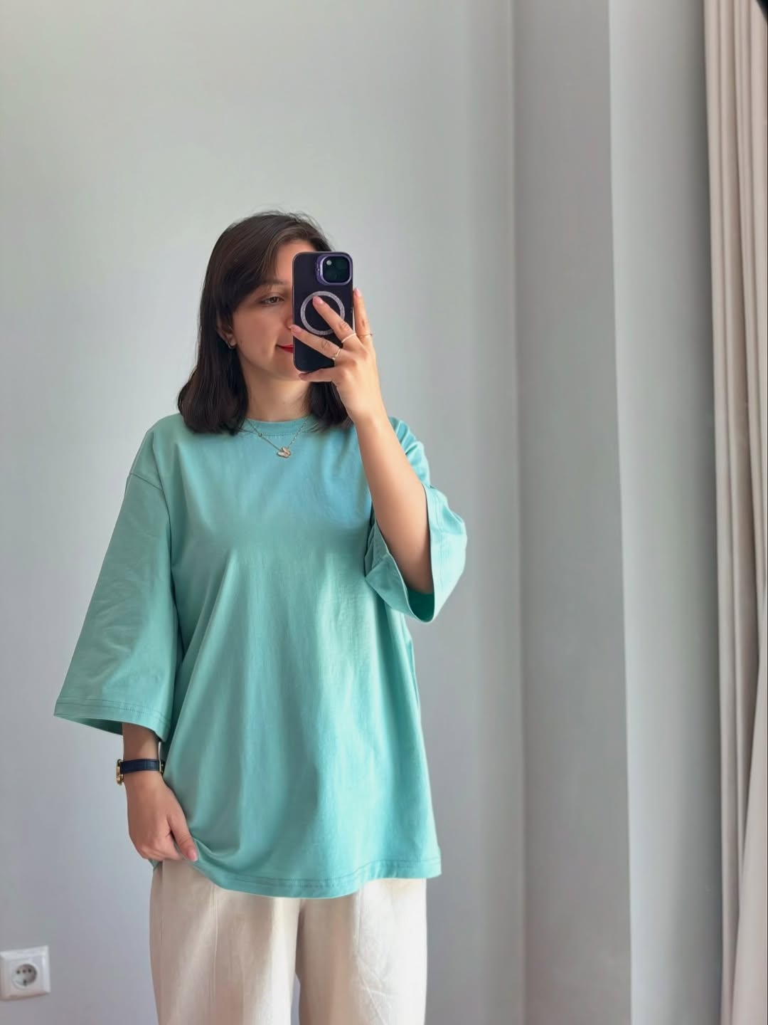 DropShoulder T-Shirt For Women - SKY BLUE