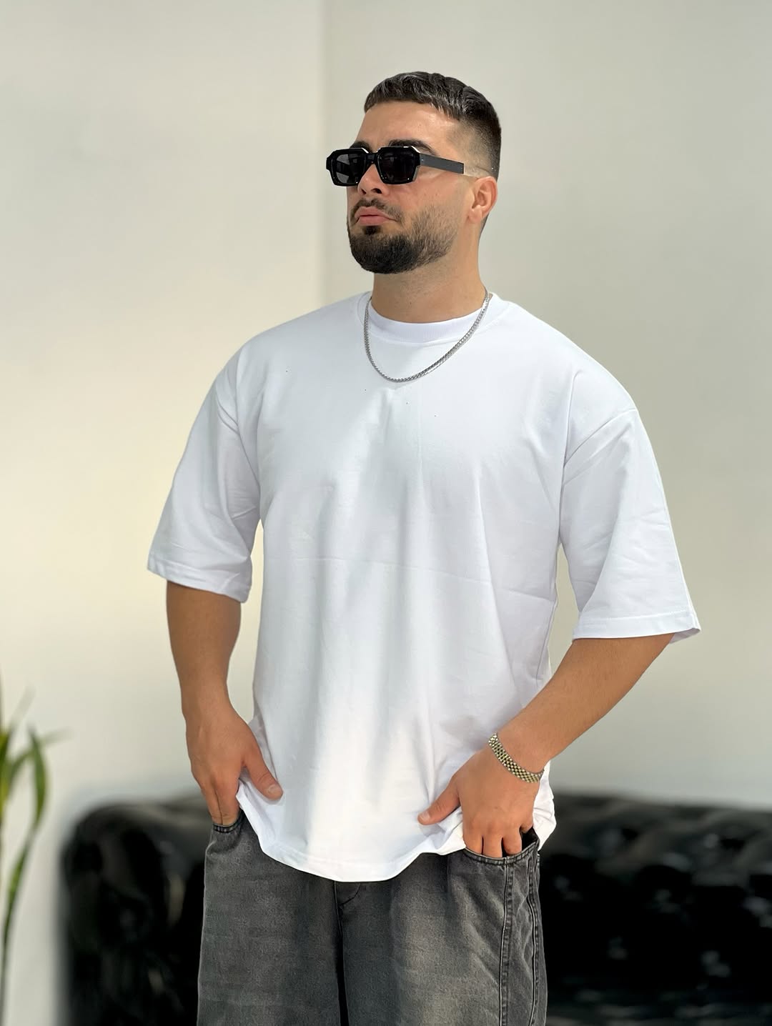DropShoulder T-Shirt For Men - WHITE