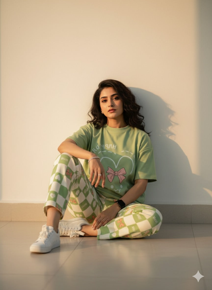 Happy Day Printed PJ Suit