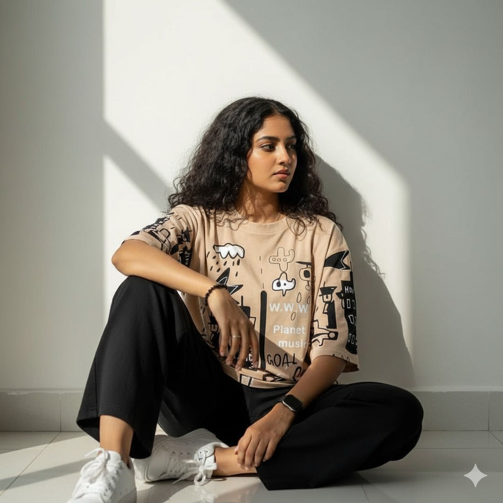 Beige Planet Pj Suit