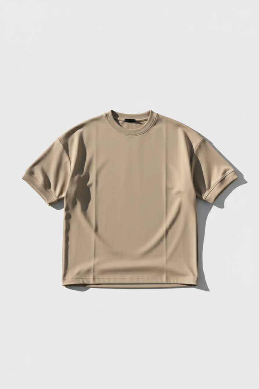 Heavy Gsm DropShoulder T-Shirt - Beige