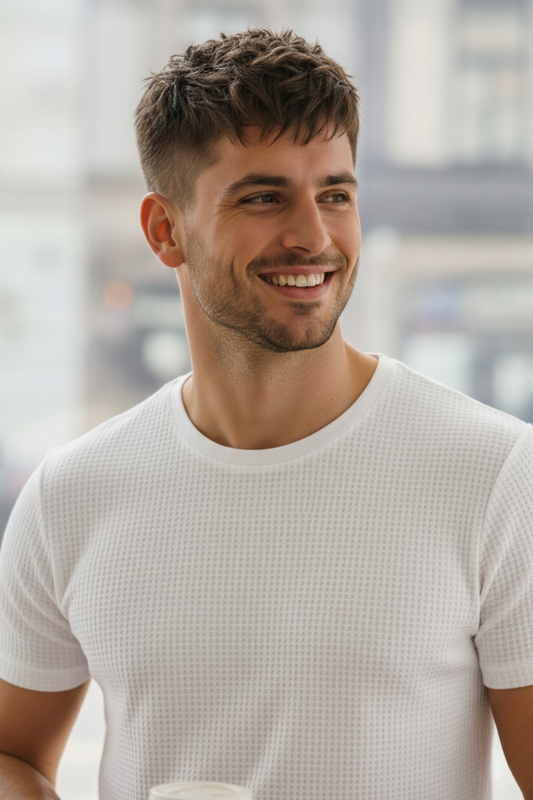 Waffle Knitted Tshirt - White