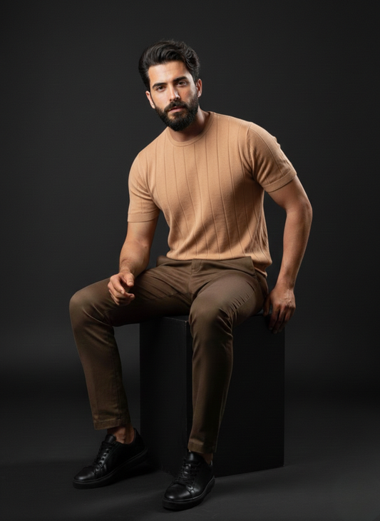 Drop Needle Tshirt - Beige